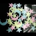 100Pcs Moon Star Wall Sticker Bedroom Fluorescent Glow In The Dark Stars 3D Stickers Home Decor Kids Gifts.