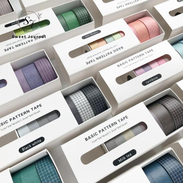 Sweet Journal 8 Rolls/Set Washi Tape Solid Color Decorative Masking