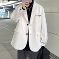 Hong Kong Style Suit Jacket Men Korean Style Trendy, Smart and All-Matching Spring and Autumn New Loose Casual Fried Street White Suit Men. 