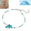 American Popular Pearl Starfish Payel Factory Direct Supply Set C Temple Exhibition Autumn Retro Foot Decoration Chain Anklet All-Match Pendant Beach Nupur Jewelry Accessories Birthday Wedding Engagement Bridal Party Great Gift for Women MultiColor.