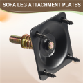 NAMUNY 4Pcs/Set Furniture Leg Mounting Plates Sofa Leg Attachment Plates M8 Hanger Bolts Screws Adapters Metal Plates Bracket Kit for Sofa Couch Chair.