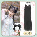 Hanfu wig integrated hairband, lazy person, style bun, female hand, remnants of party, ancient costume, full head set, soft hair band. 