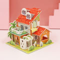 DIY House 3D Paper Puzzle Safe Cartoon Castle Construction Model For Kids Hand On Ability Early Learning Educational Toys MuXiaRe. 