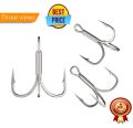 High Carbon Steel Fishing Hook  1 pc .Fishhooks Durable Treble Hooks with barb strong stiff hooks 1pc. 