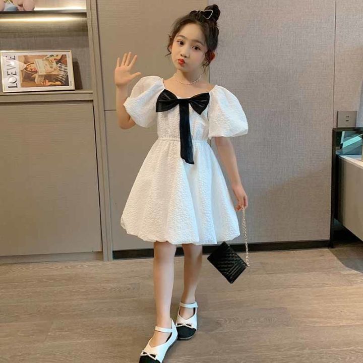 Korean%20Girls%20Puff%20Sleeve%20Dress%20Cute%20Princess%20Dress2022New%20Summer%20Western%20Style%20Cake%20Dress%20Kids'%20Skirt%20-%20Image%202