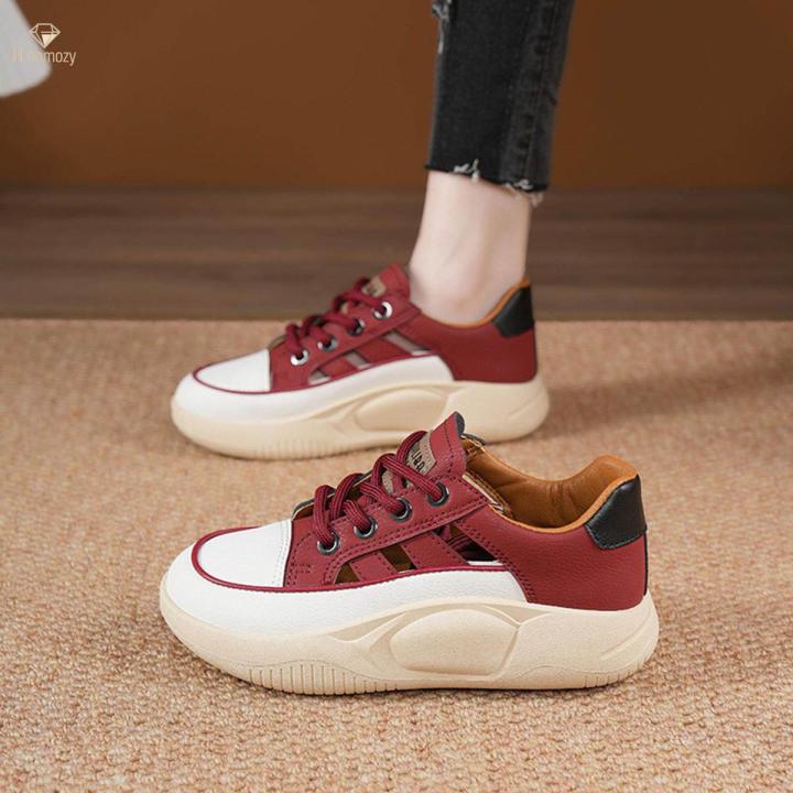 Chunky Platform Sneakers for Women Casual Shoes Nonslip Thick Soled  Comfortable Female Summer Shoes Women Trainers for Running Sports Ladies  Red, 38 - Main Image