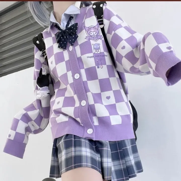 Sanrio%20Y2k%20Cinnamoroll%20Kawaii%20Cardigan%20Women%20Kuromi%20Melody%20Korean%20Fashion%20Sweater%20Female%20Preppy%20Style%20Long%20Knit%20Top%20Clothes%202023%20-%20Image%203