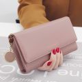 New Women Wallets Letter Long Tri-fold Wallet Purse Fresh Leather Female Clutch Card Holder Cartera Mujer. 
