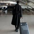2023Spring New over-the-Knee Pu Handsome Trench Coat Men's Mid-Length Loose Overcoat Korean Style Trendy All-Matching and Handsome Coat. 