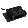 2X for Raspberry Pi 4 Aluminum Case with Dual Cooling Fan Metal Shell Black Enclosure for Raspberry Pi 4 Model B. 