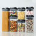 GC 7 Piece Food Storage Container Set With Marking Pen, Sticker, Measuring Spoon Durable And Impact Resistant Airtight Clear Canisters For Kitchen, Pantry.