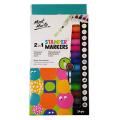 Mont Marte 2 in 1 Stamper Markers Set – 14 Pcs Dual Tip Markers for Kids & Creative Art Use.