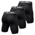 3 Pack Men Compression Shorts Active Workout Underwear. 
