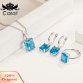 Carat Charm Ring Charming Bride Jewelry Rhinestone Necklaces Dangle Earrings Sets. 