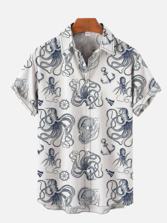 Summer%20men's%20octopus%20print%20shirts%20Short%20sleeved%20Hawaiian%20beach%20shirts%20Ocean%20animal%20cartoon%20pattern%20shirts%20Men's%20casual%20shirt%20-%20Image%203