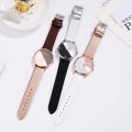 Fashion Women Watch Color Block Round Dial Ladies Quartz Wristwatch Leather Watchband Simple Elegant Female Clock reloj mujer. 
