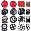 Racing Car Birthday Disposable Tableware Race Car Party Supplies Plates Napkins Race Sports Kids Boys Birthday Party Decorations. 