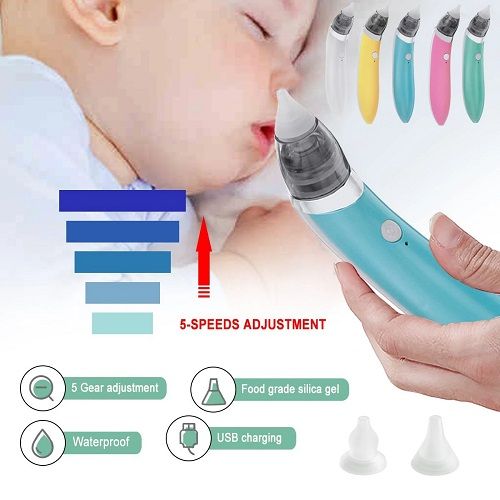 Electric Nose Cleaner Safe Hygienic Newborn baby sucker cleaner Sniffling Equipment Baby Nasal (1ps - Color as per stock)