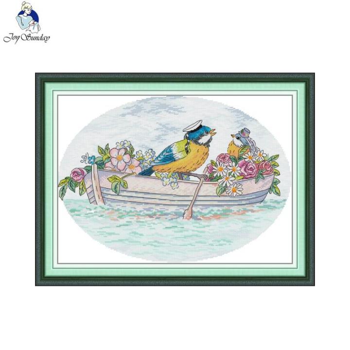 Joy Sunday Cross Stitch Kits Going On A Trip Pattern Counted Printed Canvas Aida 16/14/11CT DIY Hand Embroidery Sets Art Crafts
