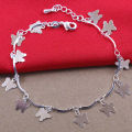 New Korean Style Butterfly Charm Anklet or Bracelet for Women Silver Plated Adjustable Chain Fashion Jewelry.