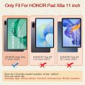Case for Honor Pad X8a 11 inch Tablet Trifold Smart Stand Flip Cover with Pen holder | Leather Finish | Heat Dissipation Auto Wake-Up/Sleep Mode TPU Back Cover - Black - Navy Blue.