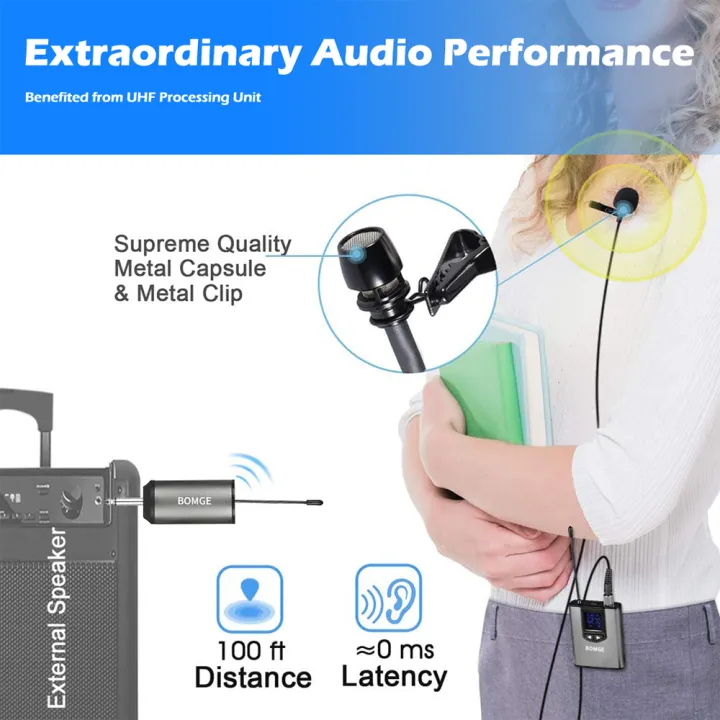 BOMGE%20Dual%20Wireless%20Microphone%20System%20Headset%20Mic/Stand%20Mic/Lavalier%20Lapel%20Mic%20with%20Rechargeable%20Bodypack%20Transmitter%20Receiver%20-%20Image%205