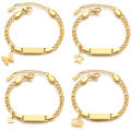 Gold Plated Personalized Baby Bracelet Customized Name Jewelry Nameplate Engraved Bangle Children's Jewelry for Boy Girls Gift. 