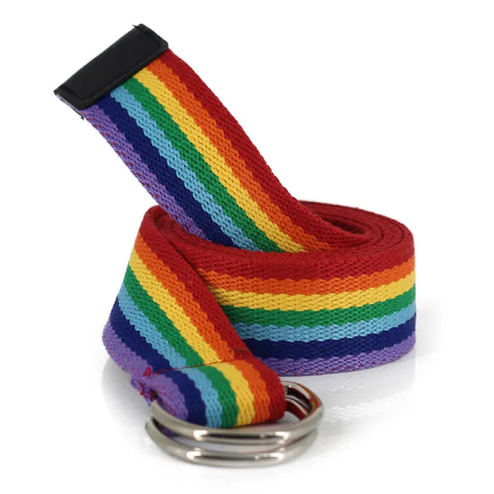 Cloth%20Belt%20Colorful%20Stripe%20Design%20Metal%20Double%20Ring%20Buckle%20-%20Image%204