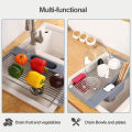 Kitchen Rolling Dish Drainer Roll Up Dish Drying Rack Over The Sink kitchen accessories,storage organization Foldable bowl shelf.