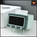 Retro TV Shaped Tissue Box & Phone Holder Tissue Box Mobile Phone Rack Bracket Plastic Household Living Room Desktop Creative Storage Box. 