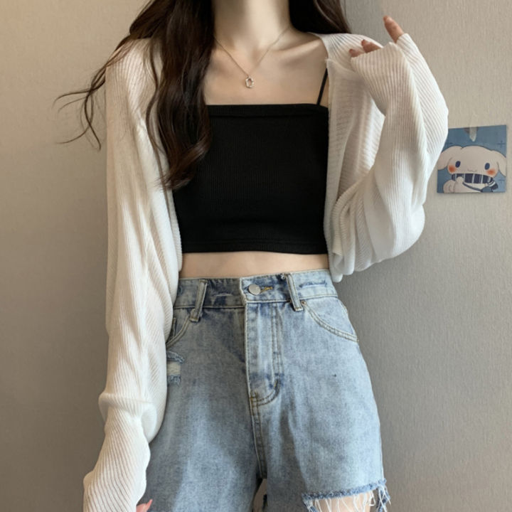 Summer%20Fashion%20Short%20Knitted%20Sunscreen%20Cardigan%20Women%20Solid%20Color%20Long%20Sleeve%20Thin%20Smock%20-%20Image%206