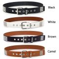 Punk Rivet Adjustable PU Leather Waistband Studded Belt Square Beads. 