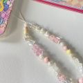 Creative sense of small fresh girly color matching cute bear DIY beaded mobile phone chain, mobile phone case accessories, mobile phone accessories.