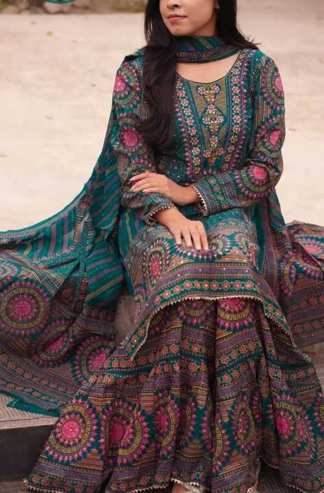 Readymade%20%20Stylish%20And%20Comfortable%20Made%20By%20Lilen%20%20Fabric%20Ghararah%20Three%20Piece%20For%20Women%20-%20Image%206