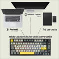 Ajazz AK820 Pro 75% Gasket-mounted Bluetooth 5.1/2.4G Wireless/Type-C Wired Mechanical Keyboard with TFT Screen for Mac/Win.