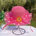 peppa pig Hat Female Korean Version Children's Knitted Sun Breathable Beach Protection Cartoon Straw.