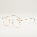 Retro Sven Cat Ear Half-Rim Glasses Female Myopia Degree Fit for Lenses round Frame Plain Face Eyeglass Frame.