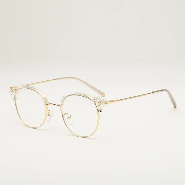 Retro%20Sven%20Cat%20Ear%20Half-Rim%20Glasses%20Female%20Myopia%20Degree%20Fit%20for%20Lenses%20round%20Frame%20Plain%20Face%20Eyeglass%20Frame%20-%20Image%207