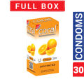 Coral Orange Natural Latex Condom for Men | Full Box 30pcs Condom | Malaysia. 