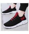 New - Sup: Fancy Black With Red Running Shoes For Men. 