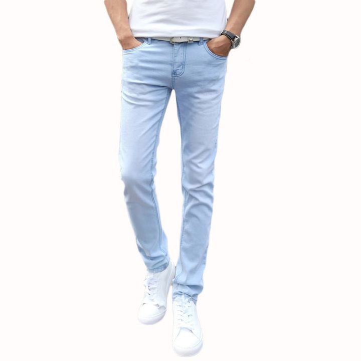 2023%20New%20Fashion%20Men's%20Casual%20Stretch%20Skinny%20Jeans%20Trousers%20Tight%20Pants%20Solid%20Colors%20Cotton%20Stretch%20Denim%20Pants%20Cowboy%20Trousers%20-%20Image%203