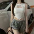 Summer Street Sleeveless Tanks Short Party Hot Tops Women Hollow Out Bra Y2K Female Camisole Spaghetti Strap Bra Crop Tops. 