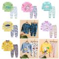 (Ship Within 24 Hour) Individual Packaging Thick Cotton Quality 0-5 Years Cotton Boys Cheap Sleepwear Suit Girls Pajamas Long Sleeve Blouse Tops + Pants 2pcs Children Clothing Autumn Baby Kids Pajamas Sets.