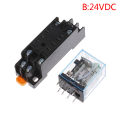 AC220V 12VDC 24VDC 24VAC 5A 8PIN Coil Power MY2N-J Relay HH52P With Socket Base Eatop.