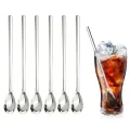 6pcs Long Handle Spoon 18/10 Stainless Steel Spoon Set Mixing Spoon Ice Cream Spoon Long Spoon Iced Tea Spoon Milkshake Spoon.