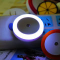 Auto On/Off Mini Wall LED Night Light Round Shape Smart LED Dim light with Light Sensor Bulb Plug & Play for Bedroom, Bathroom Hallway Pathway Toilet Energy-Saving Night Light Nightlight (US plug). 