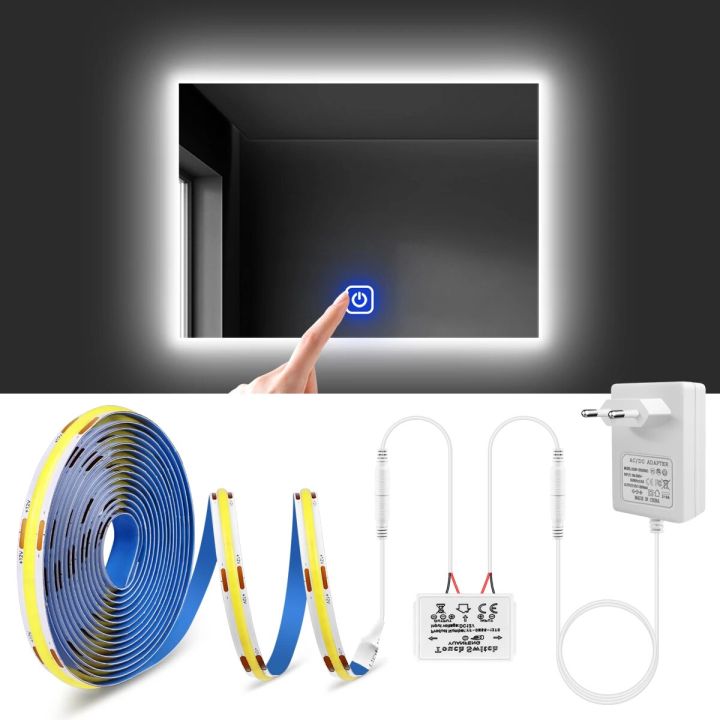 Makeup Mirror LED Light Vanity Lights 12V Bathroom Dressing Table Lighting Dimmable LED COB With Adhesive Tape Stepless Dimming