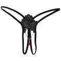 Mens Lingerie Crotchless T-back Underwear Rhinestone Metal Chain Pendant Embroidered Thongs Low Waist Sissy Briefs Underpants. 