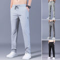 Sunnyheart Men Trousers Mid Waist Lace-up Mid Rise Working Pants. 
