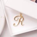 【Beiver Jewelry Store  】Small letter Label Initial Logo alphabet R Necklace Fashion Symbol English Charm Jewelry. 